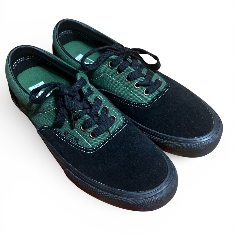Men’s Vans Era Pro Green & Black Suede Skate Shoes – Size 10.5